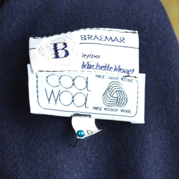 Braemar 100% wool midi Dress by michelle Monet wrap long sleeve office formal - Picture 5 of 7